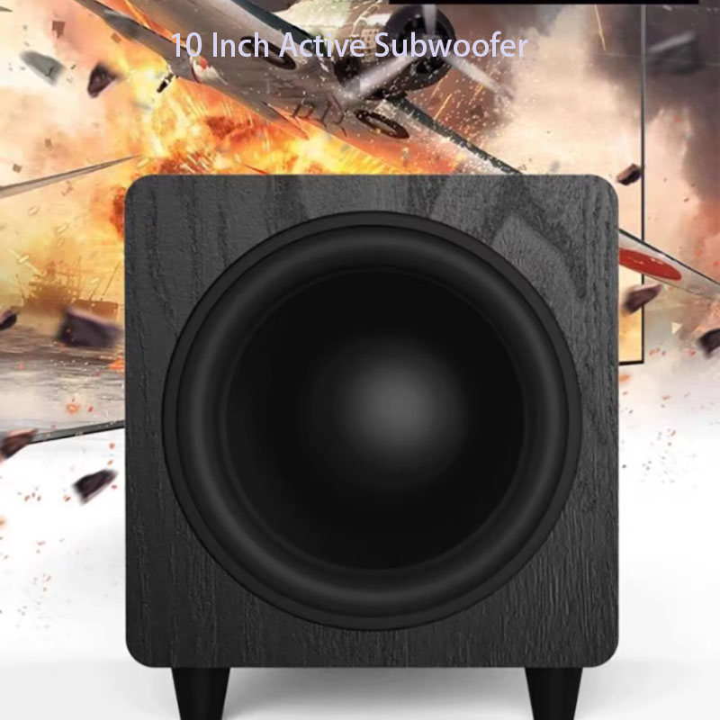 AOSIBAO 10 インチアクティブサブウーファー 300 ワットハイパワー木製スピーカー HIFI ホームシアタースピーカーユニットオーディオサウンドボックス