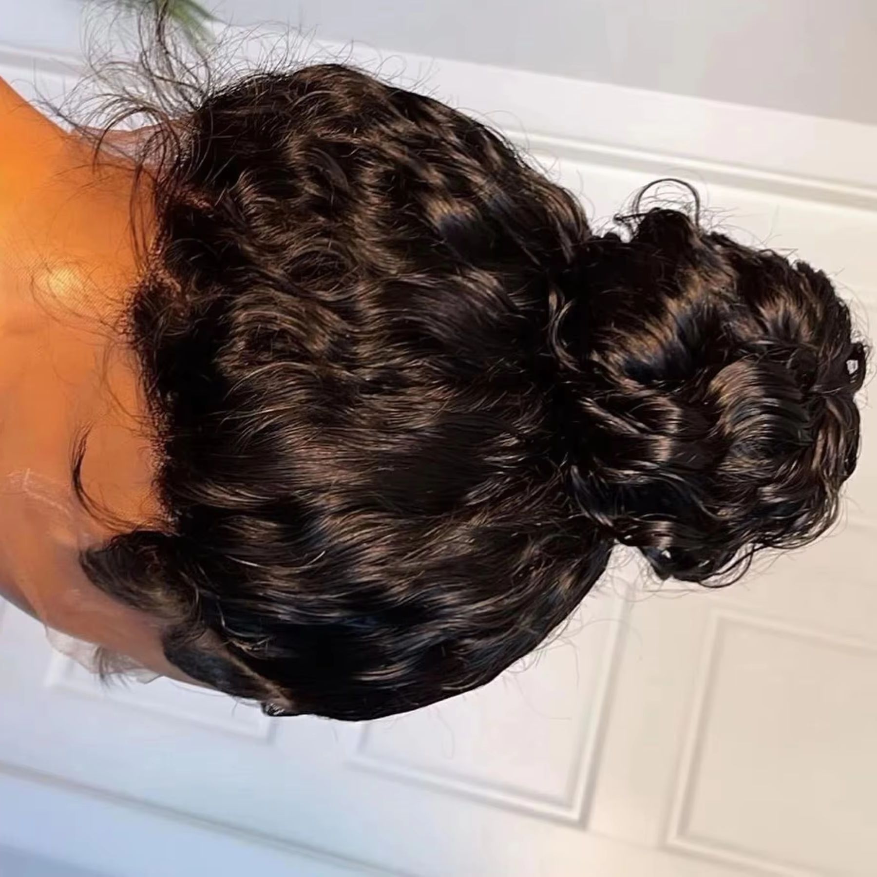 13X4X1 HD フルレースフロント合成ウィッグポニーテールジェリーカーリープリプルック漂白ノットベビーヘアポニーテール無料ギフトコスプレ