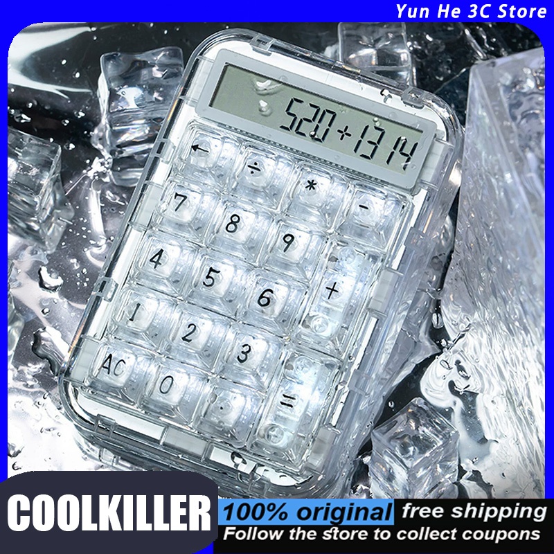 Coolkiller Calculator Transparent Mechanical Numeric Keypad Rechargeable Portable Polar Bear Color RGB Backlight Hot-Swappable