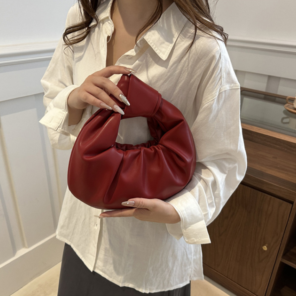 ミニ トップハンドル バッグ PU レザー カジュアル ショルダー バッグ クラッチ ハンドバッグ クラウド バッグ レディース ガールズ