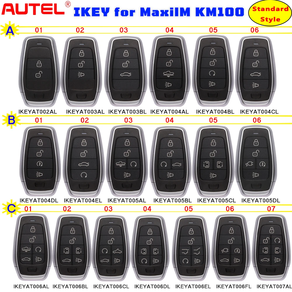 Autel MaxiIM KM100 IKEY ユニバーサルスマート車のキーフォブ標準シリーズリモート BMW/ヒュンダイ/日産/クライスラー/フォード/ホンダ/GM/KIA