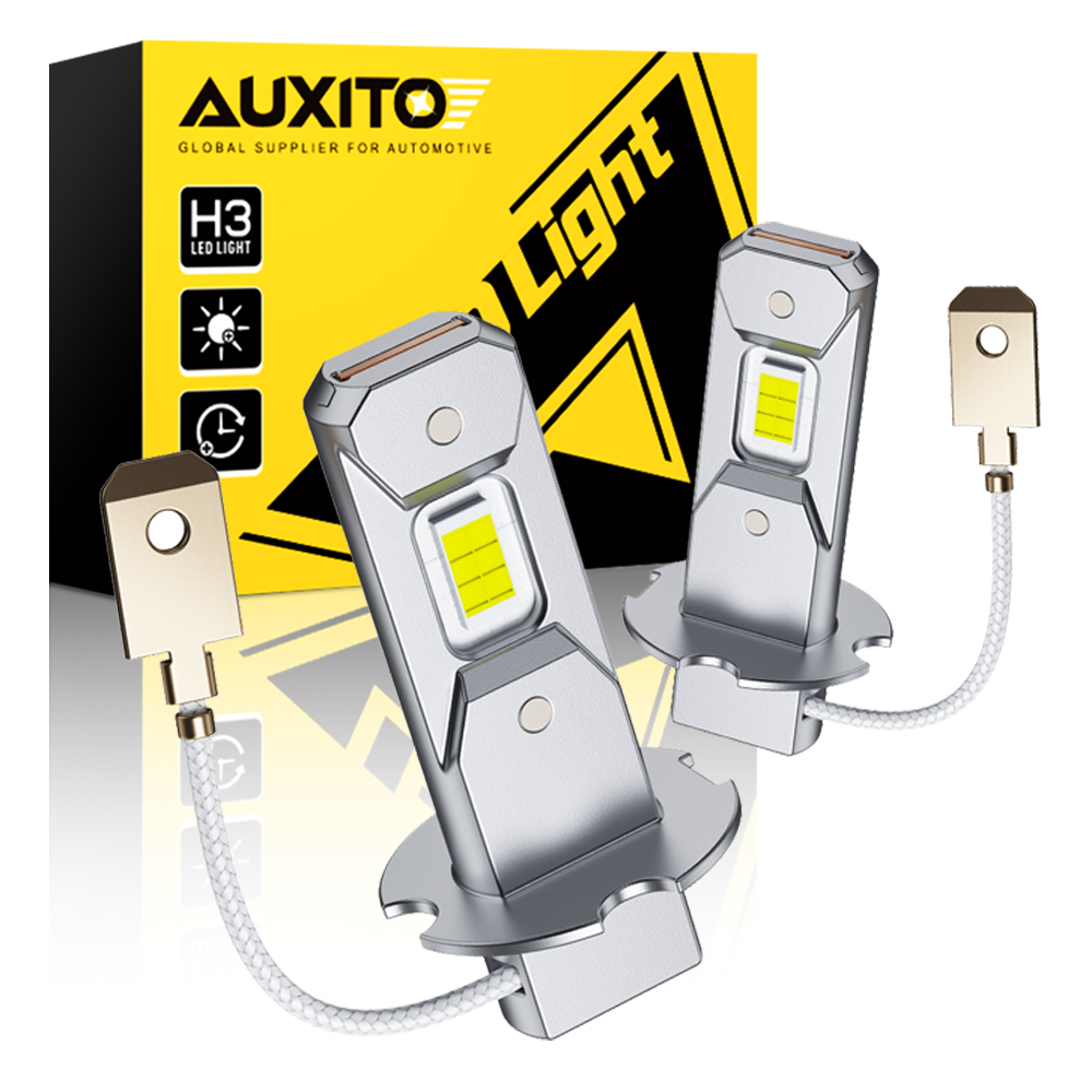 2 個 AUXITO H3 LED 電球フォグランプファンなしミニオートランプ DRL デイタイムランニングライト 1:1 サイズ 6500K ホワイト 3000K イエロー 12V Canbus