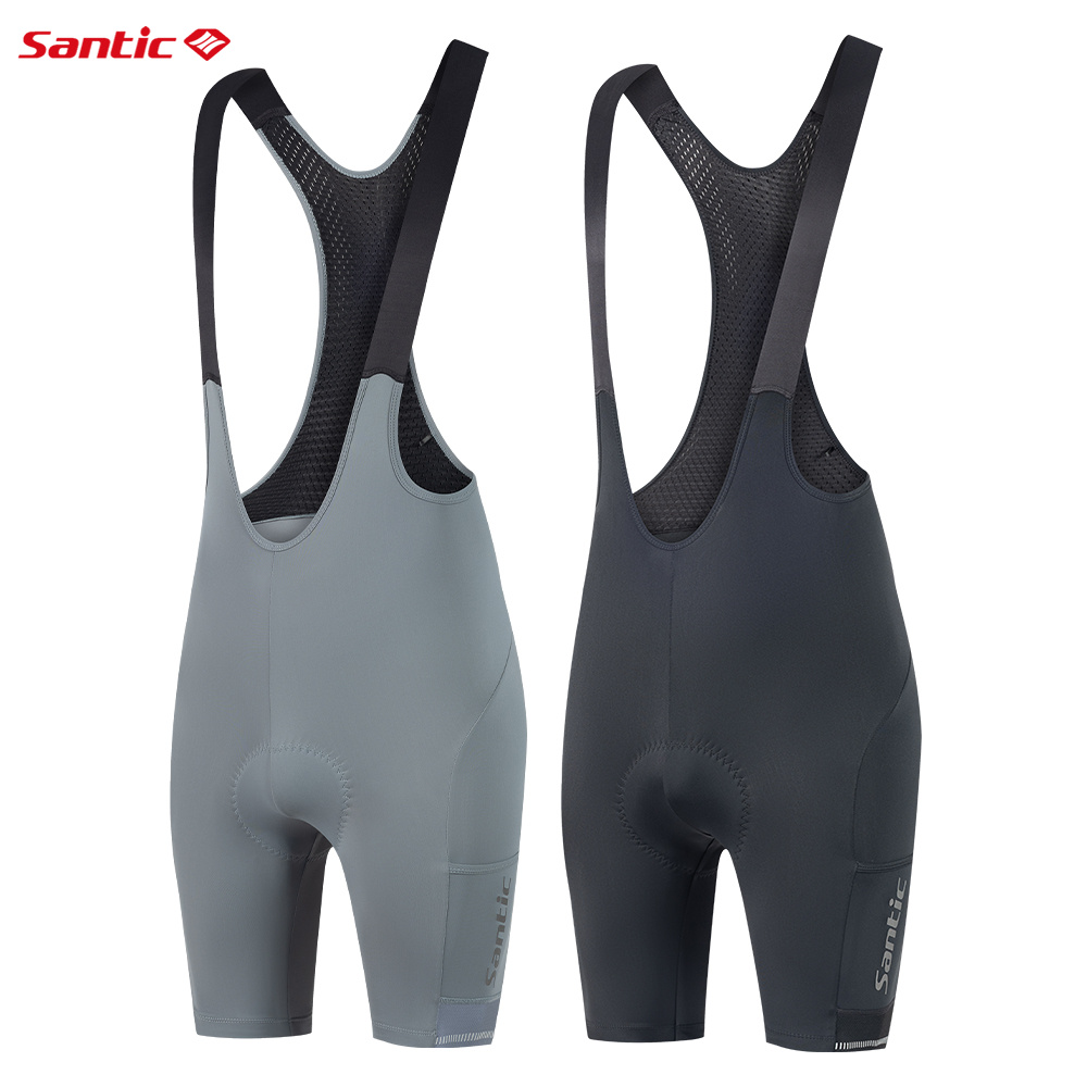 Santic メンズ サイクリング ビブショーツ プロフェッショナル グレードの高弾性生地クッション パッド ロード バイク サイクリング ショーツ TM25C05206