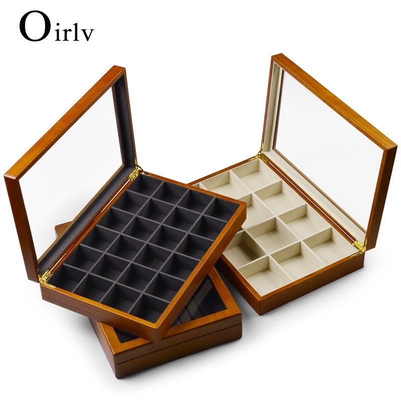 Oirlv ハイエンド無垢材ジュエリー多機能ジュエリー収納ボックスジュエリーネックレスペンダントリング収納ディスプレイボックスギフト