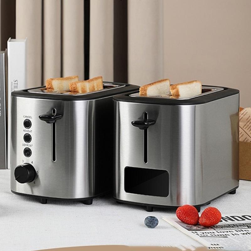 220V Commercial Stainless Steel Toaster 2 Slices Automatic Bread Machine Sandwich Maker for Restaurant Home Ofiice Use