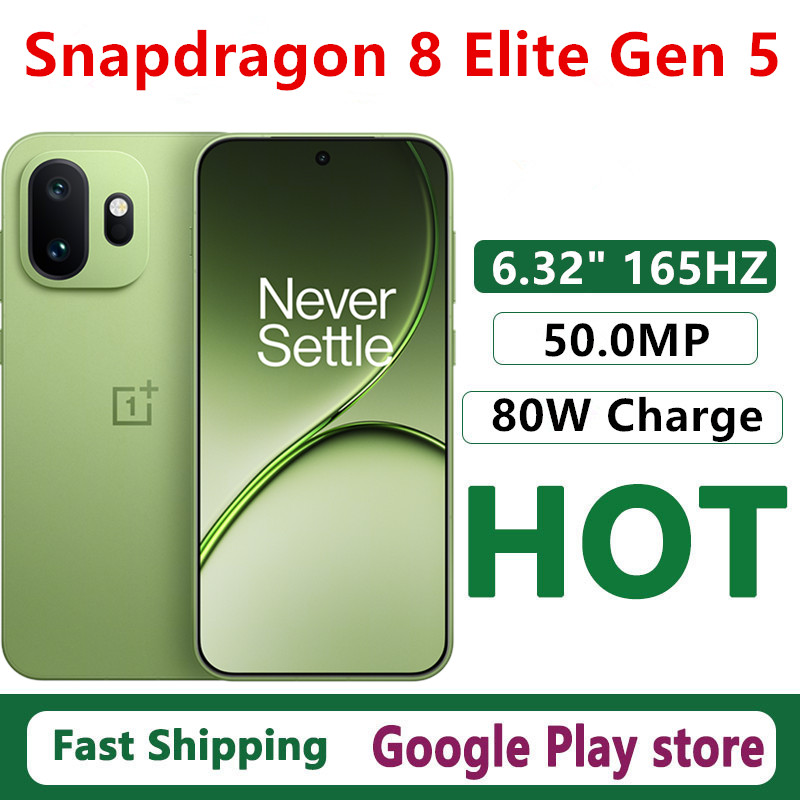 オリジナル Oneplus 15T 携帯電話 6.32 "AMOLED 165HZ 50.0MP カメラ 80W 充電 7500mAh バッテリー IP69 Snapdragon 8 Elite Gen 5 OTA