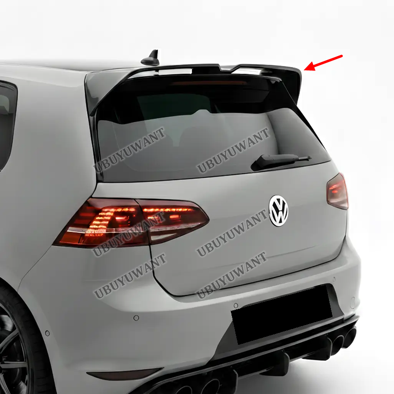 Oettinger スタイルグロスブラック車のリアルーフスポイラーウイングフォルクスワーゲンゴルフ MK7 TSi TDi GTI R GTD GTE 2013 -2020 チューニングボディキット
