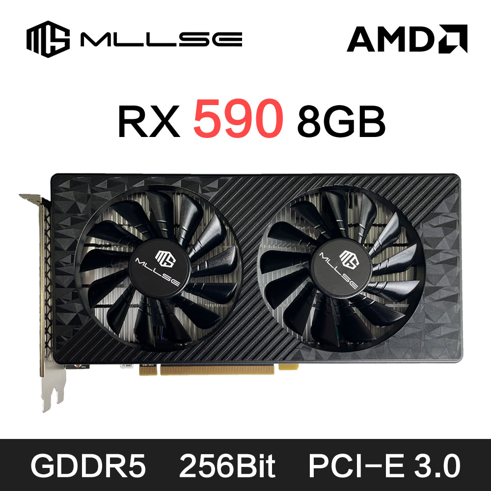 MLLSE AMD RX 590 8GB 2304SP ゲーミンググラフィックカード GDDR5 256ビット PCI-E 3.0 ×16 6ピン Radeon GPU Rx 590 ビデオカード Placa De Video