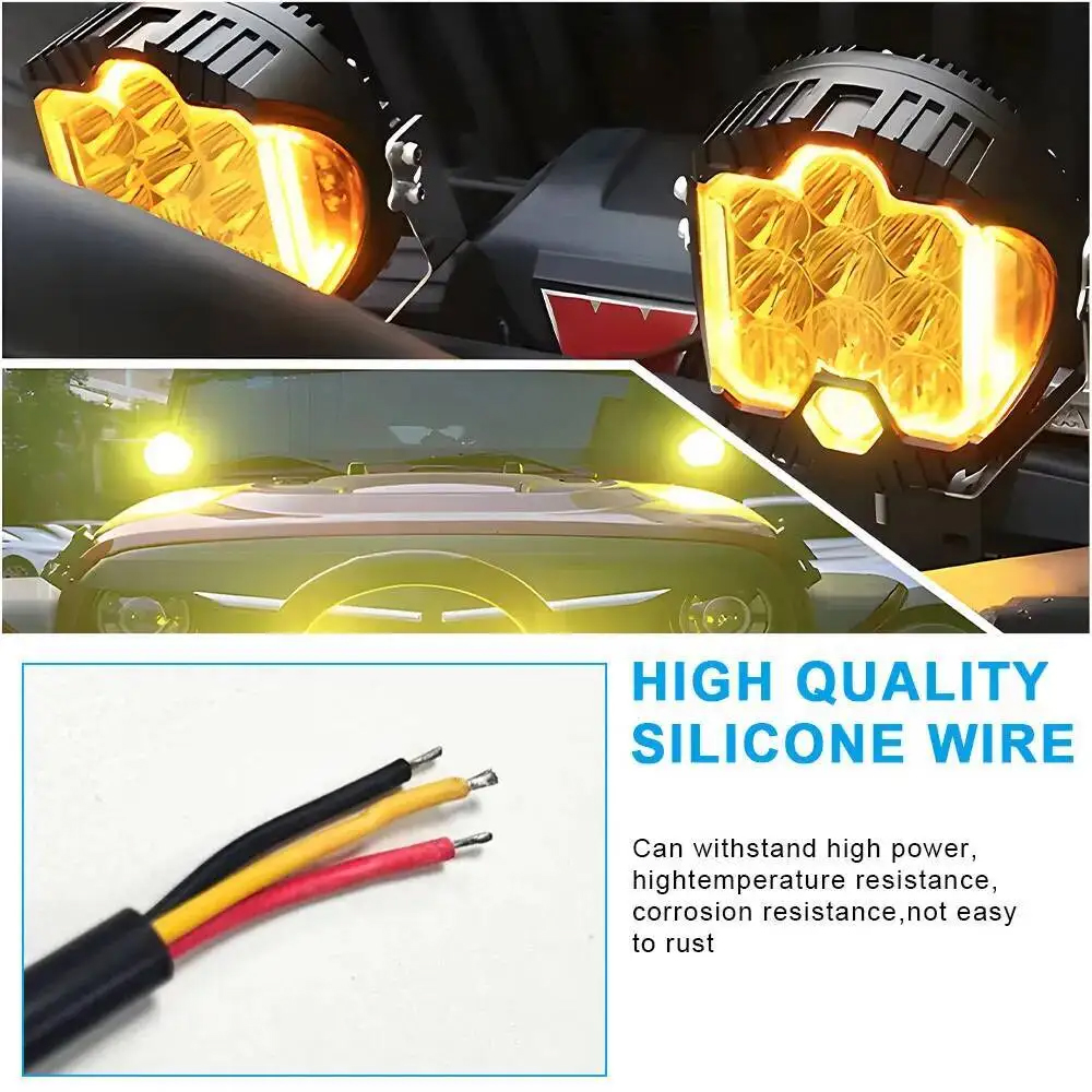 3''5''7''Led ワークライトスポットライト DRL ヘッドライトオフロード用自動車オートバイトラック ATV SUV 運転フォグランプ