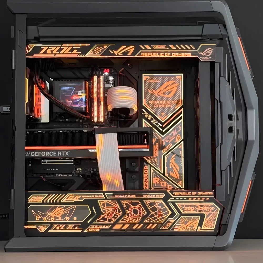 4 個 ARGB 照明パネルセット ROG GR701 HYPERION ケース、ゲーマーキャビネット装飾プレート AURA SYNC ブラック/ホワイト