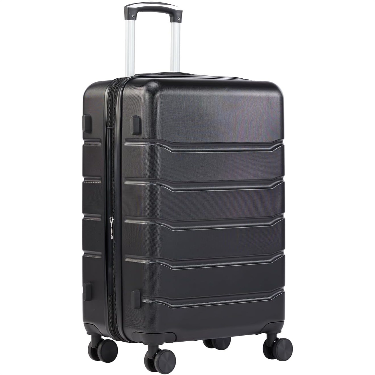 機内持ち込み手荷物ハードシェル ABS スーツケース、ダブルスピナーホイール付き、TSA ロック付き軽量拡張可能なローリングスーツケース、21