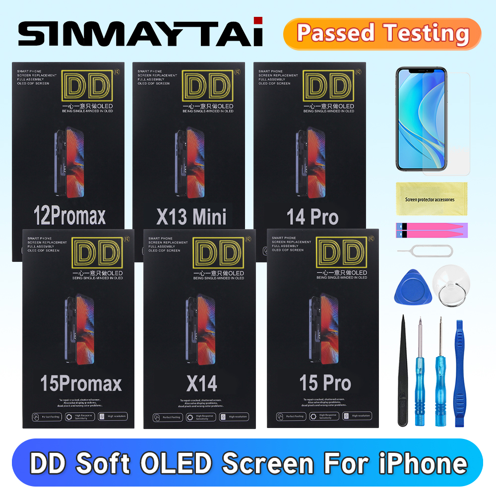 DD ソフト OLED 液晶ディスプレイタッチスクリーン iphone 12 13 14 15 16 17 プロシリーズソフト OLED Pantalla Replacemen