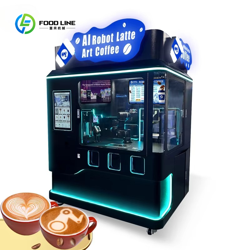 カスタマイズされた商用 24 時間アイスとホットのスマート自動販売機ロボットアームコーヒーバリスタロボットキオスク