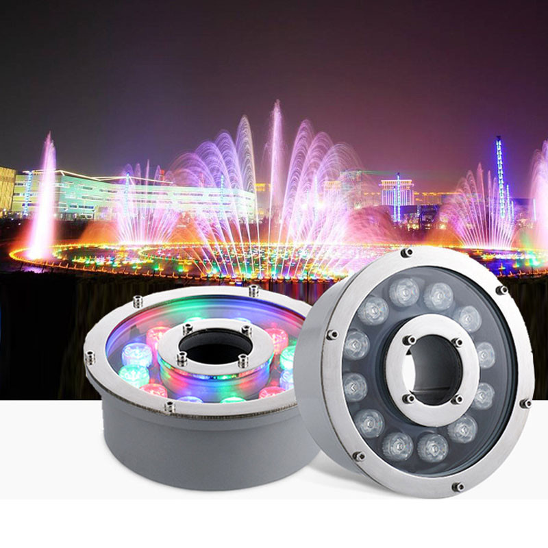 LED 噴水ランプ 12V 24V ラウンド水中ライト RGB 池ランプ水中屋外照明 IP68 カラフルな LED 噴水ライト