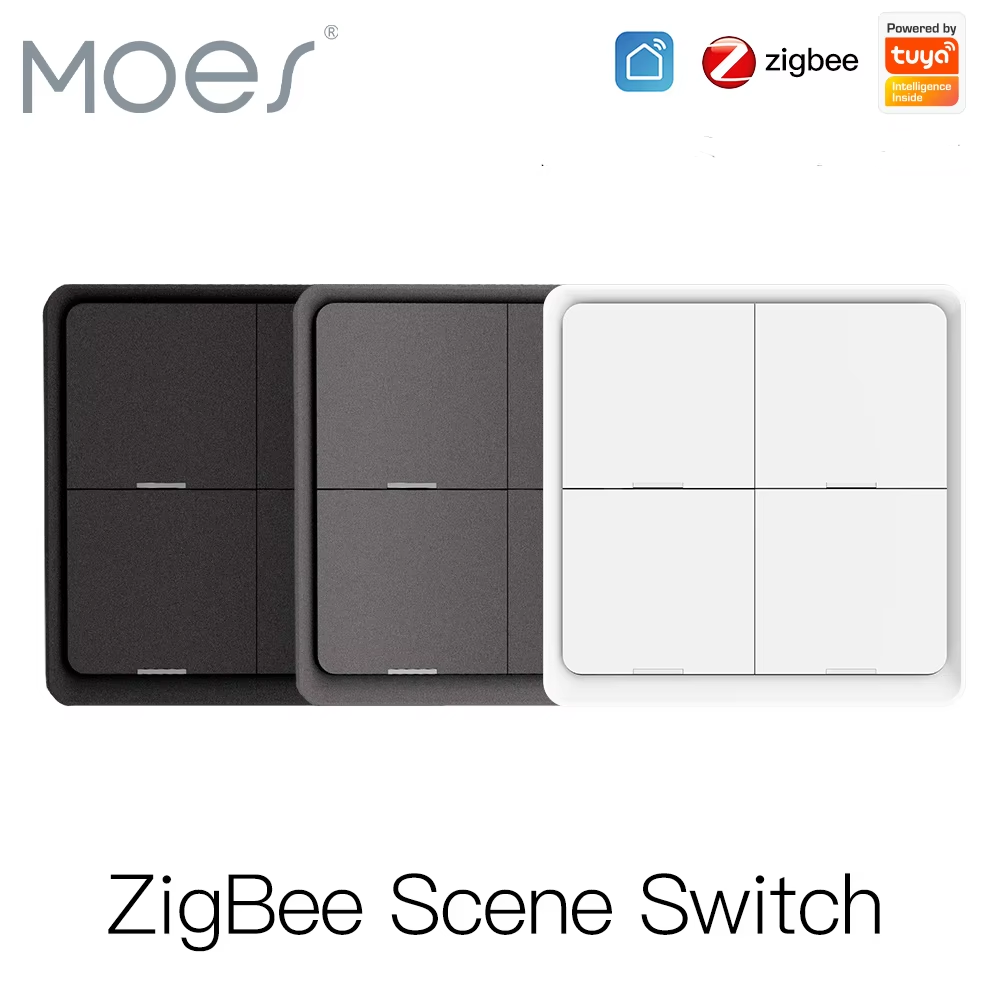 Moes ZigBee ワイヤレス シーン スイッチ 12 制御モード ハンドヘルド プッシュ ボタン セットアップ ホーム オートメーション シナリオ Tuya スマート デバイス