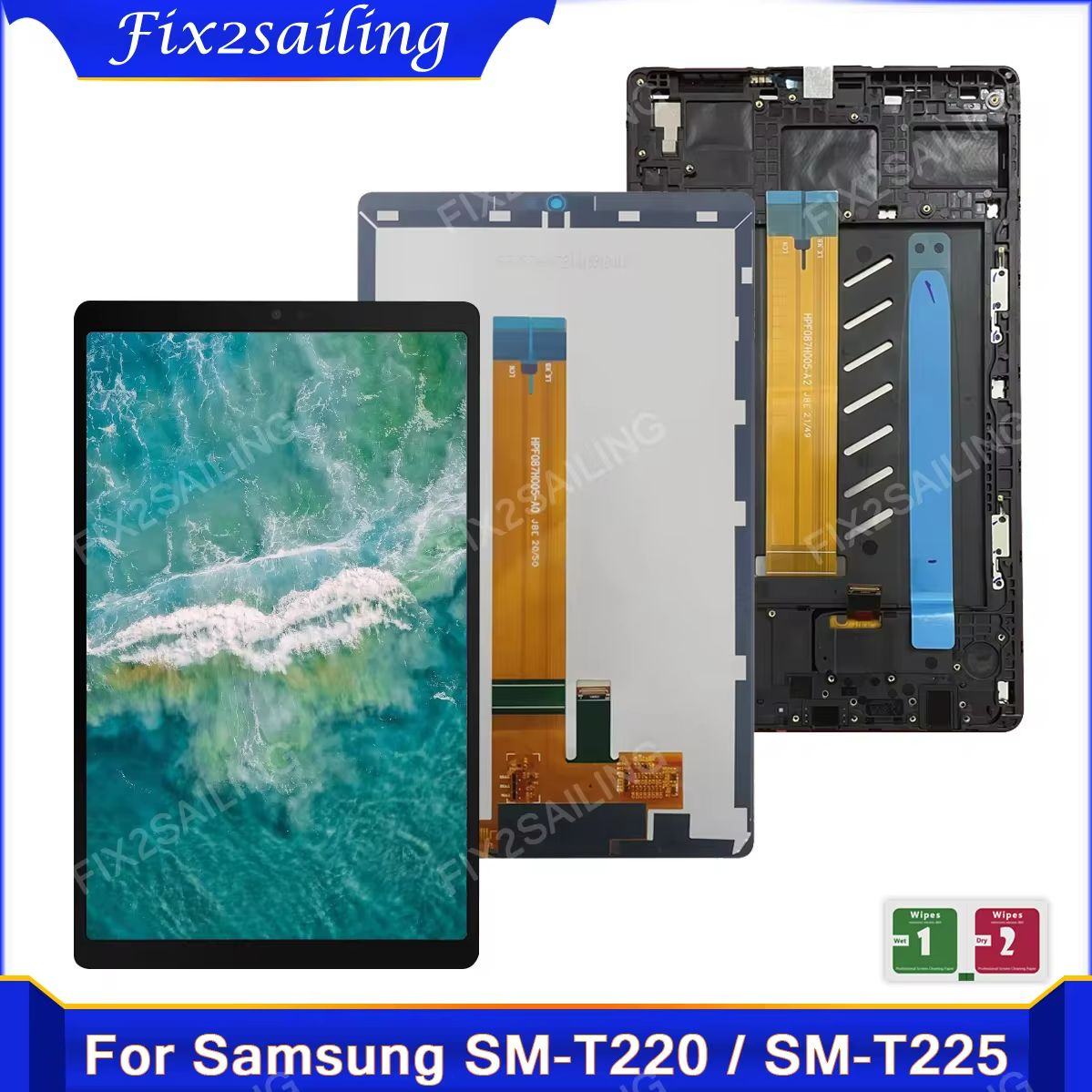 AAA 8.7 ''サムスンタブ A7 Lite 2021 SM-T220 SM-T225 T220 T225 lcd ディスプレイフレームタッチスクリーンデジタイザアセンブリ