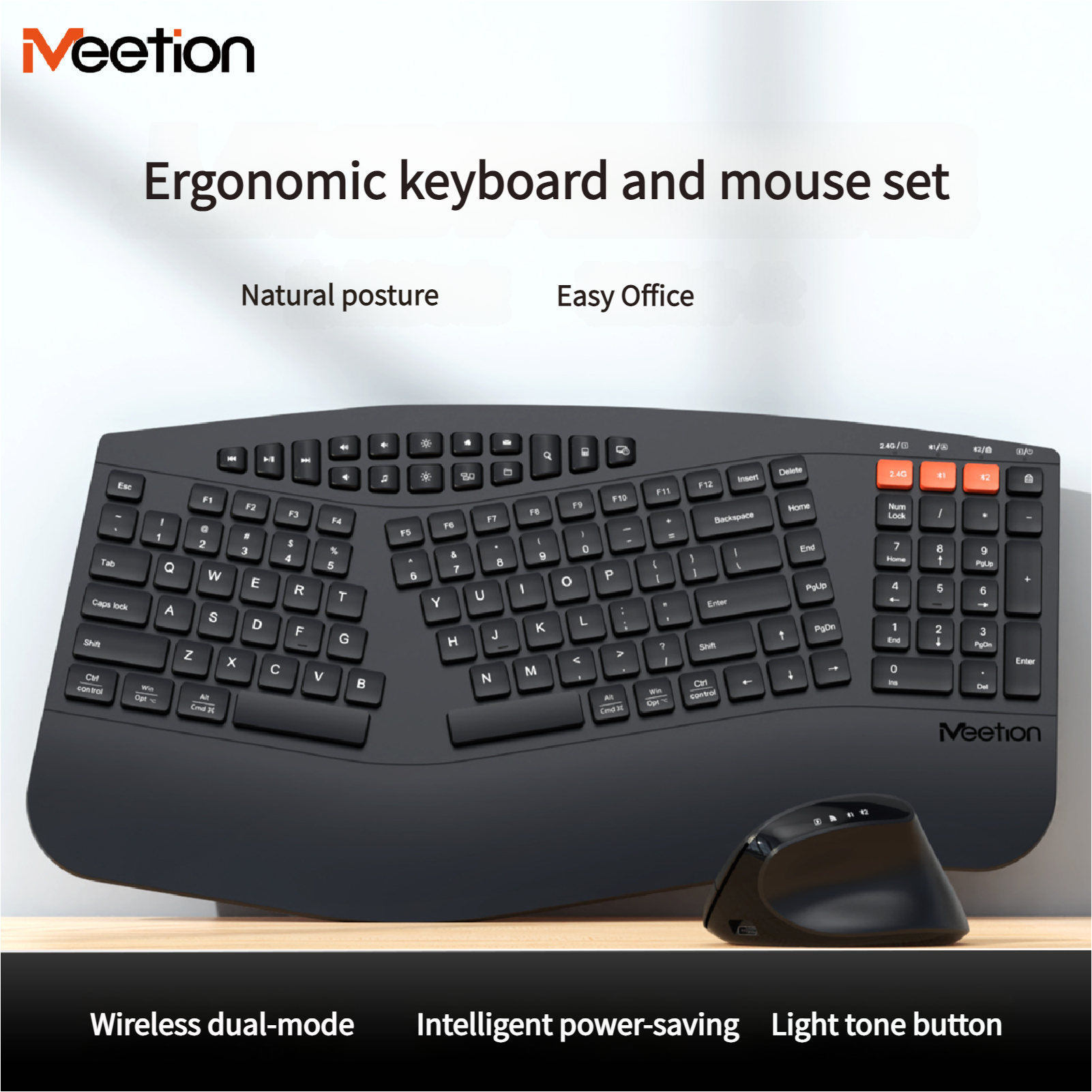 デュアルモード Bluetooth ワイヤレスキーボードマウスセット、2.4 グラム USB ミュート人間工学に基づいたデザインオフィスゲーミングキーボードコンボパッド/PCS/MAC/PC 用