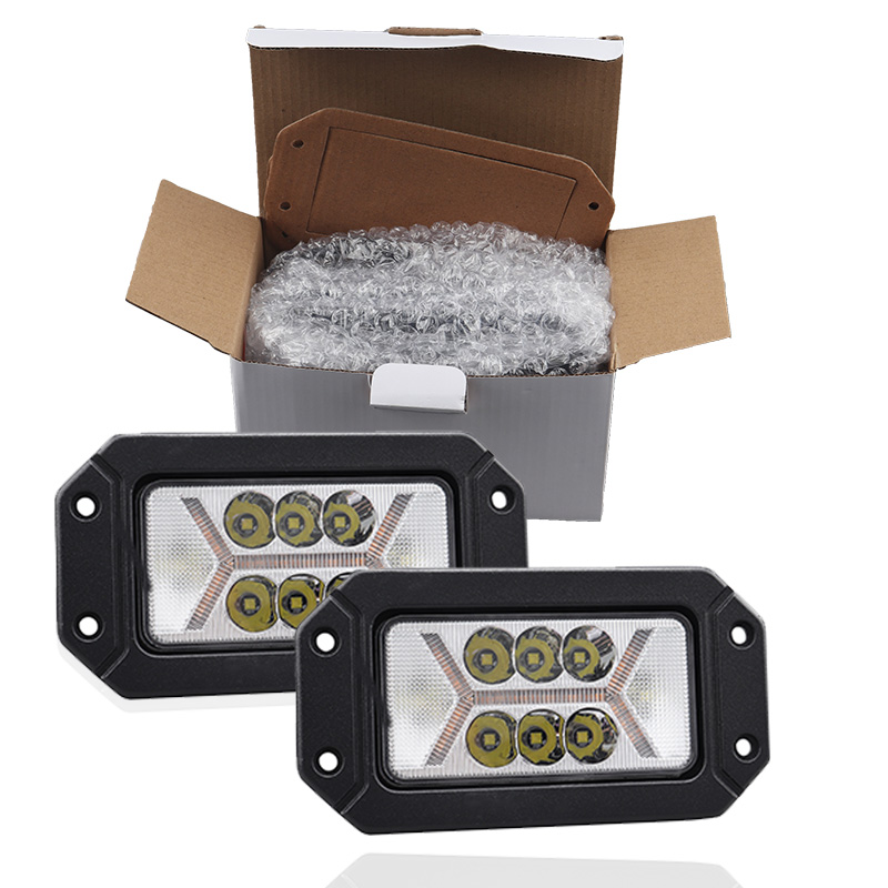フラッシュマウント LED ポッドワークライト白黄色 LED DRL フォグランプ信号灯車の走行用 4x4 オフロードトラック ATV SUV 自動車