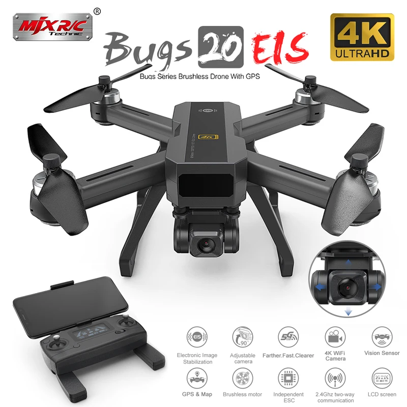 MJX B20 EIS 電子画像安定化プロフェッショナルカメラリアル 4K ビデオブラシレスモーター GPS 5G WIFI FPV RC Dron Quadcopter