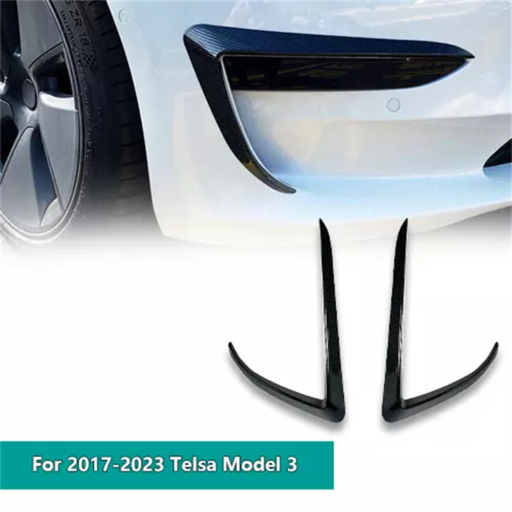 テスラモデル 3 モデル Y 2017-2023 フロントバンパーフォグランプ風ナイフスポイラー 1 ペア車のフォグランプトリムカバーフォグライト眉毛