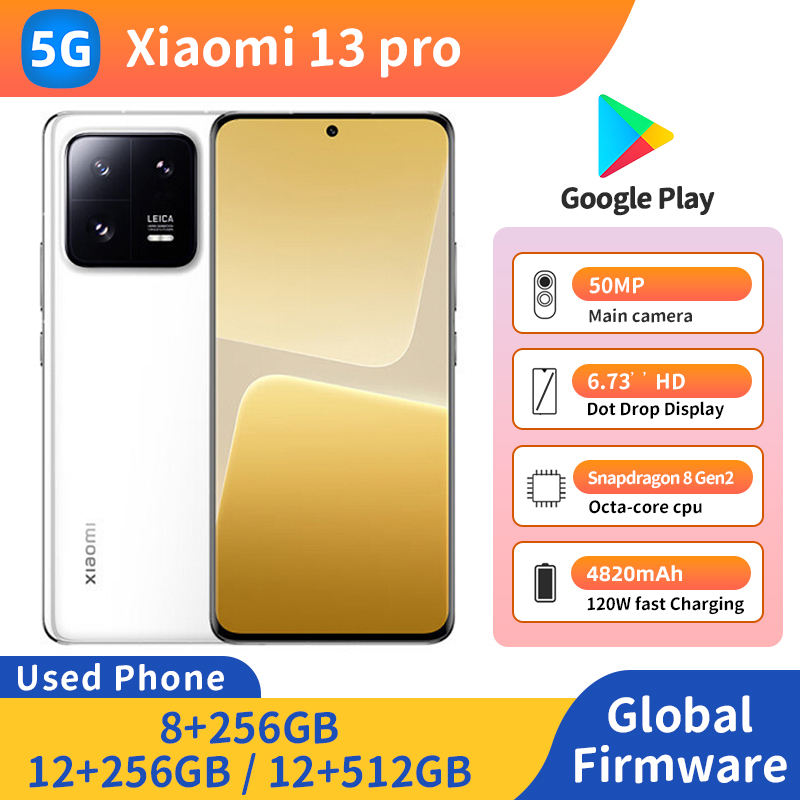 Xiaomi 13 Pro 5G 6.73 インチ 3200x1440px 4820mAh 50MP RAM 12GB ROM 512GB 中古電話