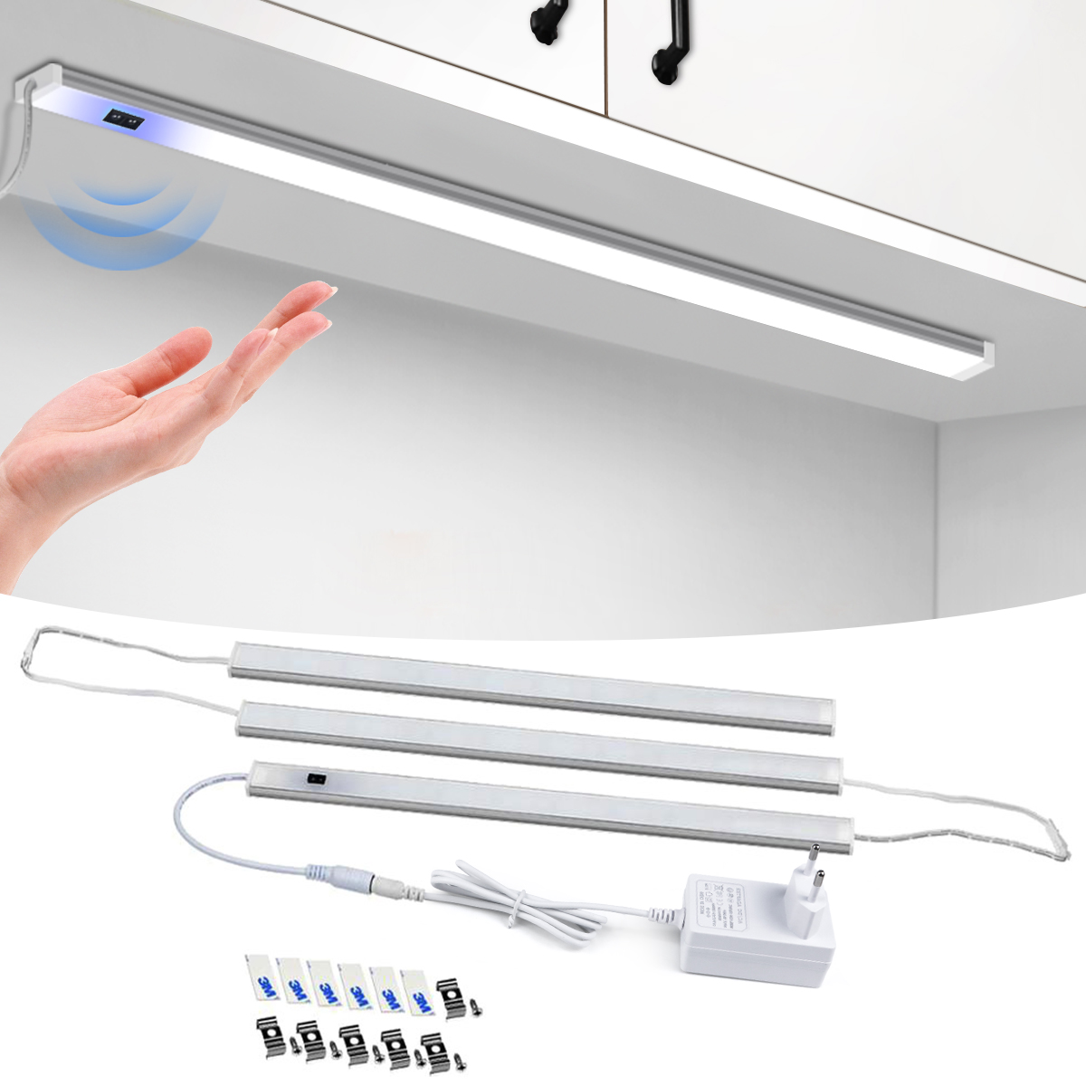 アンダーキャビネットセンサーライト家具 LED ライトテーブルキッチン照明ハンドスイープモーションランプ連結バー Lampara cozinha