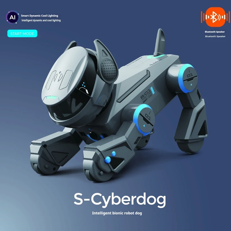 Ai スマートロボット犬ジェスチャータッチリモコン Bluetooth スピーカー歌プログラマブルクール照明おもちゃ子供のための 6 歳のインタラクション