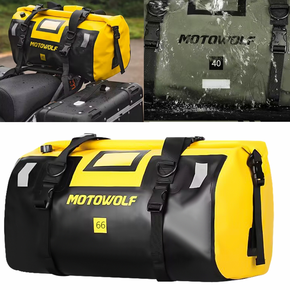 オートバイ防水テールバッグ旅行屋外ドライ荷物ロールパックバッグ 20/40/66 バイク荷物バックパックオートバイシートバッグ