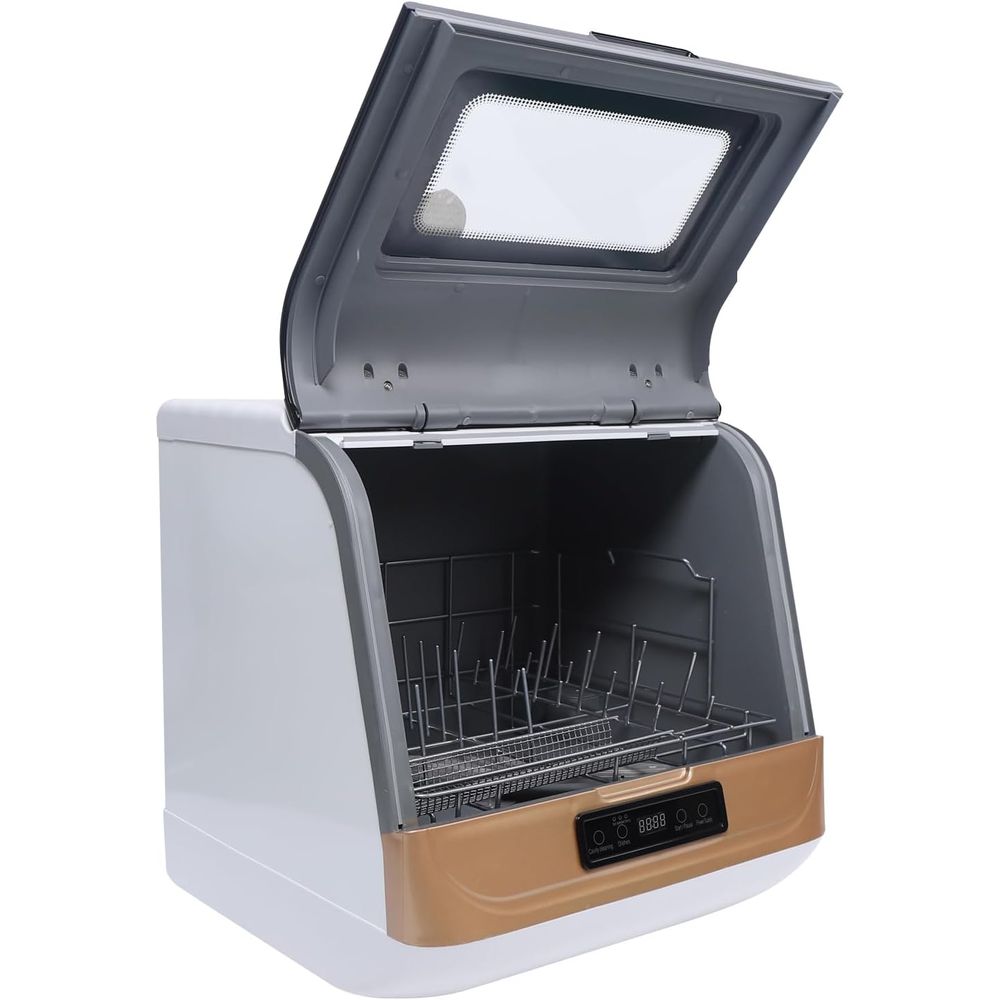 ポータブルカウンタートップ食器洗い機、4〜6セット用、コンパクトなミニ食器洗い機、8Lの水消費量、設置不要、800W皿