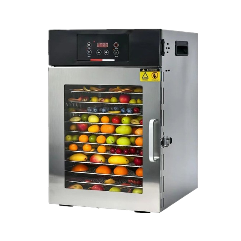 商業グレードの食品乾燥機 - 果物、野菜、ハーブ用のステンレス製 12 トレイ乾燥機