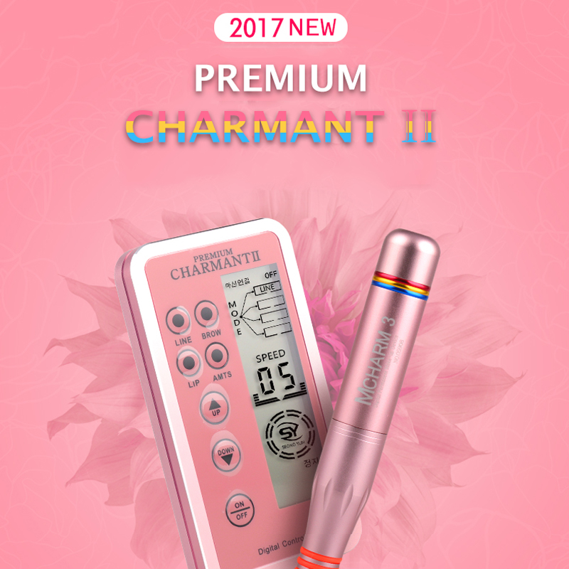 Charmant 2 プロフェッショナルアートメイクタトゥーマシンキット眉毛タトゥーリップアイライナーマイクロブレーディング MTS ペンカートリッジ付き
