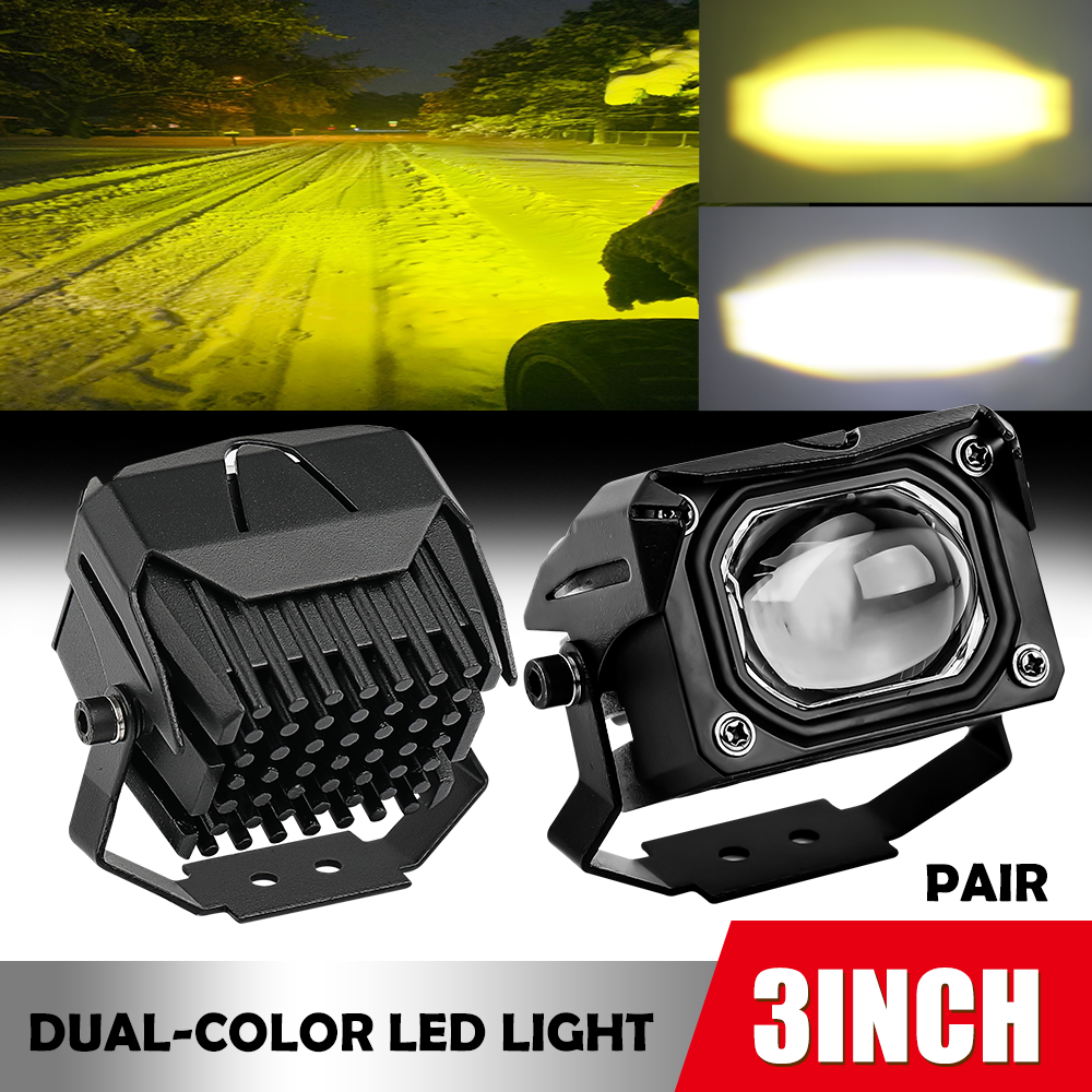 UNISHINE LED ワークライト 3 "24000LM 12V 24V 赤 DRL 3500K 6500K コンボビームスポットフォグランプモト 4X4 UTE オフロード
