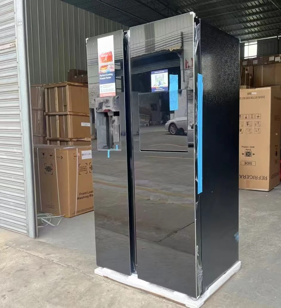 高品質 600L 大容量両開きドア空冷霜取り冷蔵庫ウォーターディスペンサー製氷機ボトムフリーザーデザイン
