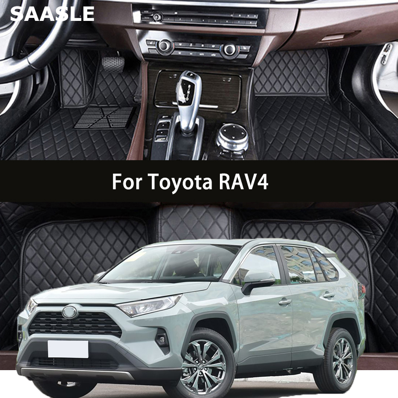 SAASLE カスタム車のフロアマットトヨタ RAV4 2009 2010 2011 2012 2013 2014 2015-2024 年自動車カーペット Foot Coche アクセサリー