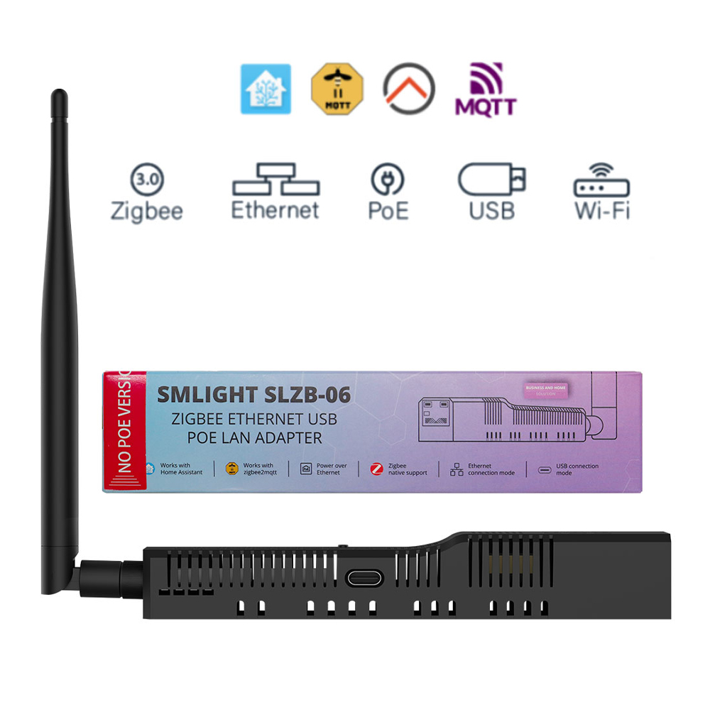 SMLIGHT SLZB-06/SLZB-06M/SLZB-06p7 Zigbee 3.0 to Ethernet、USB、PoE 付き WiFi ゲートウェイ コーディネーター、ホーム アシスタント、ZH と連携