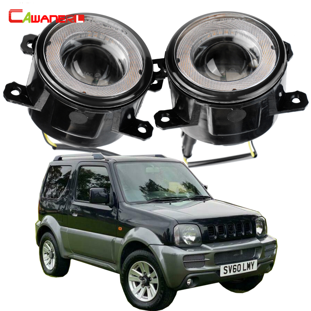 2 × 車エンジェルアイフォグライトアセンブリ LED デイタイムランニングライト DRL 30 ワット 12 スズキジムニー FJ クローズドオフロード車 1998-2017