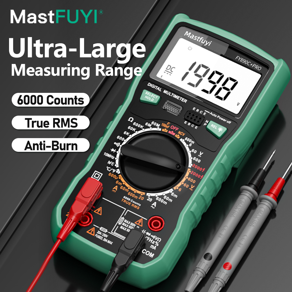 MASTFUYI 2000V 20A 超広帯域デジタルマルチメーター太陽光マルチ発電メーター真の実効値測定機能付き多機能オールインワンマシン