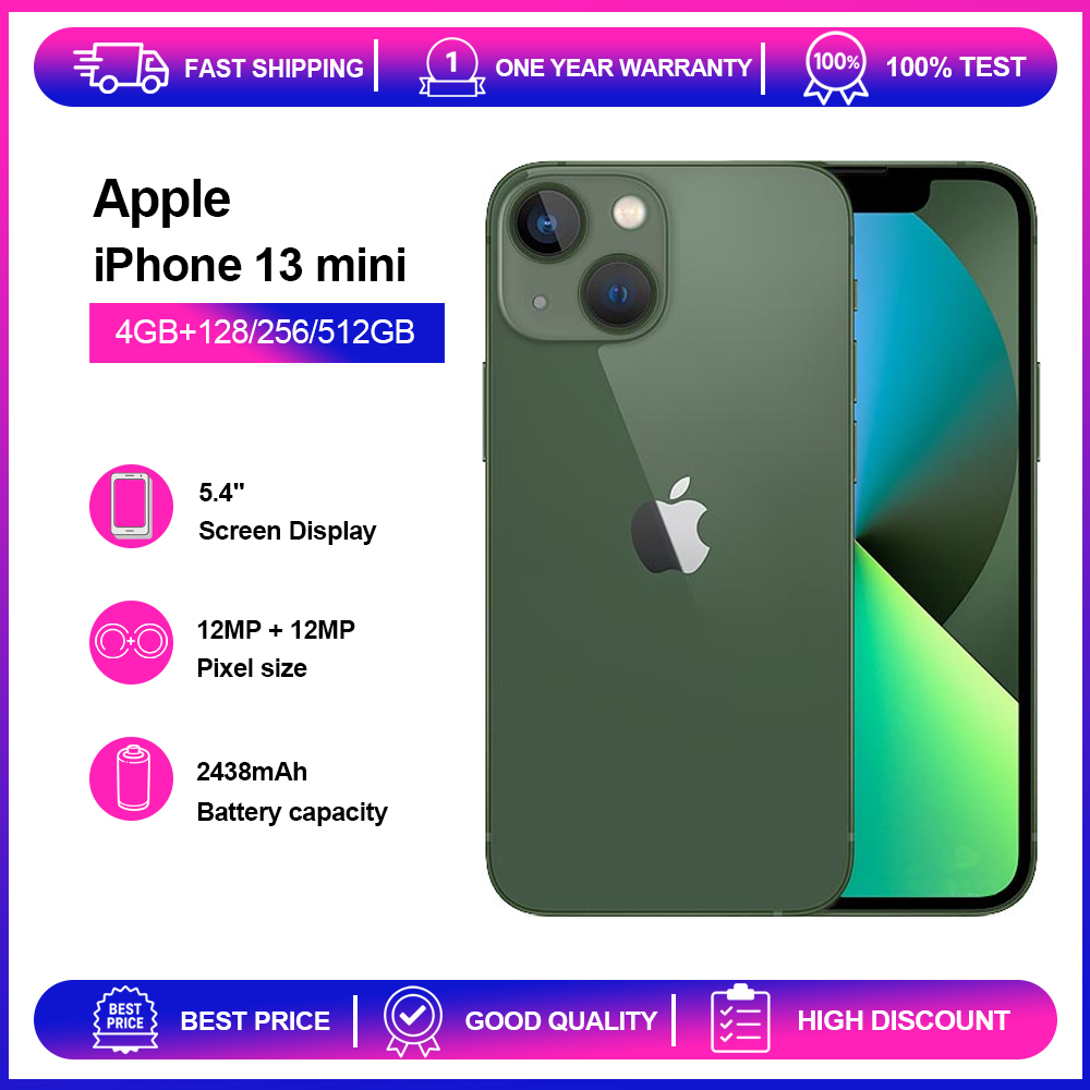 Apple iPhone 13 ミニ 4 ギガバイト RAM 128/256 ギガバイト ROM 使用オリジナルロック解除 5.4 "スーパー網膜 XDR 顔 ID NFC 5G 携帯電話高速配送