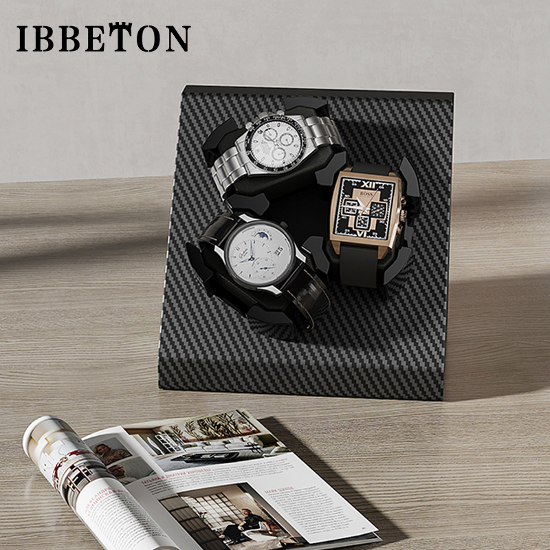IBBETON ウォッチワインダー 自動時計用 自動ワインダー 時計ボックス用 2回転モード PU時計収納ケース メモリーコットン