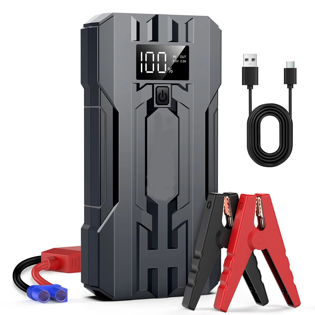 車のジャンプスターター 3000A ピーク 10000mAh 12V 自動ブースターバッテリー充電器ジャンパーボックス ディスプレイ付き