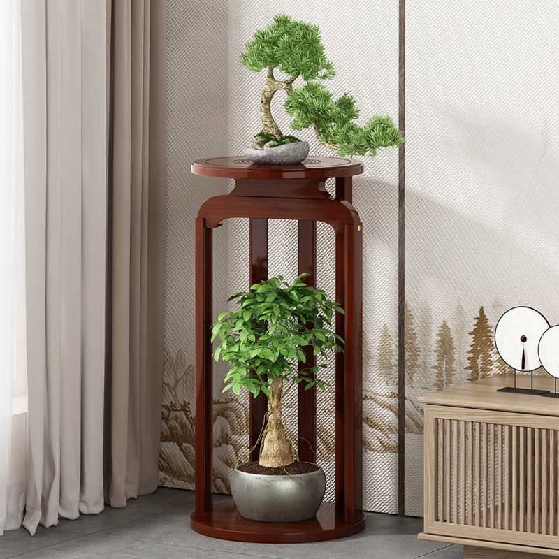 竹植物スタンド屋内中国風植木鉢ホルダーリビングルーム垂直ガーデンオーガナイザー多層フラワースタンド