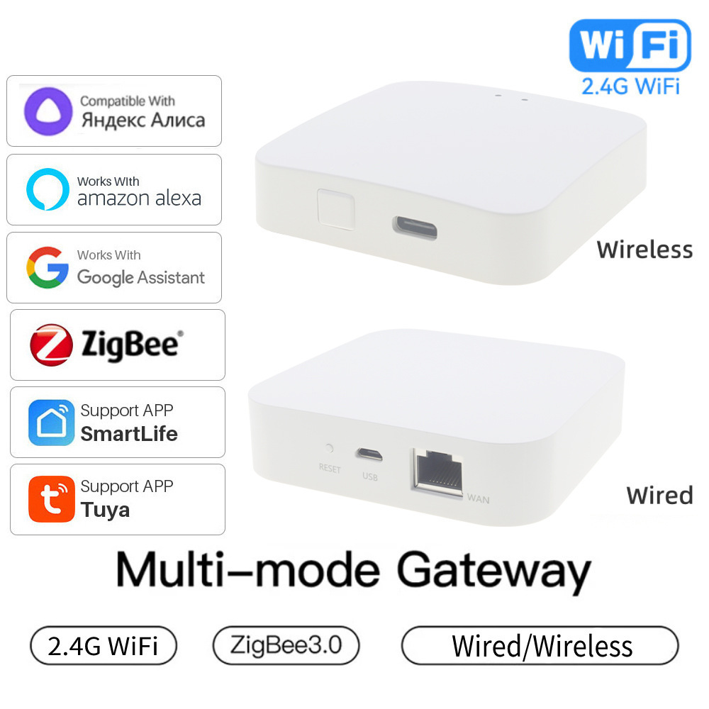ワイヤレス マルチモード スマート ゲートウェイ ZigBee Bluetooth メッシュ ハブ Tuya スマート ライフ アプリと連携 Alexa Google Home 経由の音声コントロール