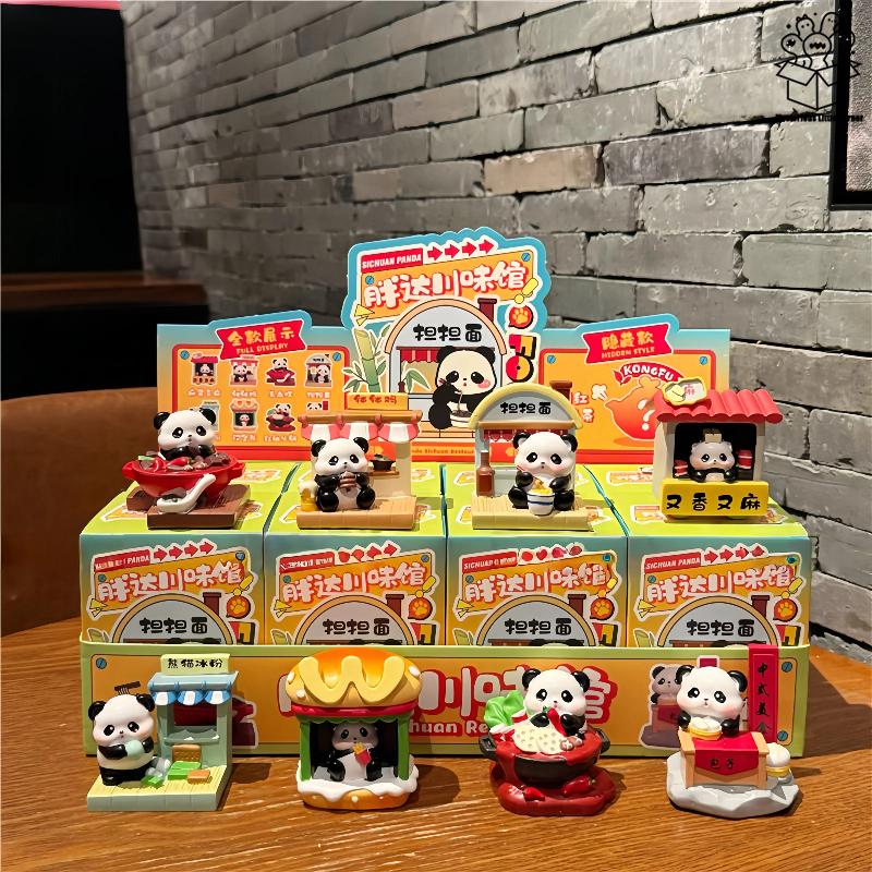 かわいいパンダブラインドボックス置物オフィスデスク装飾クリエイティブ四川味レストランサプライズギフトトレンディなグッズおもちゃ