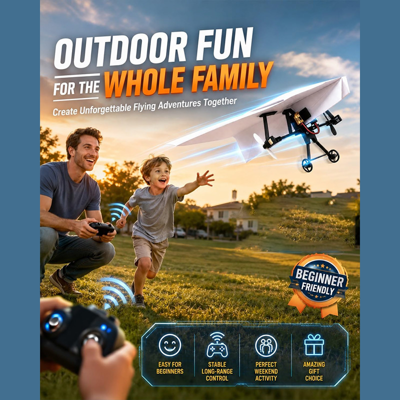 2026 リモコン紙飛行機オーナメント DIY Rc 紙飛行機キット耐久性のあるギフトドローンパワーフレーム折り紙飛行機の装飾