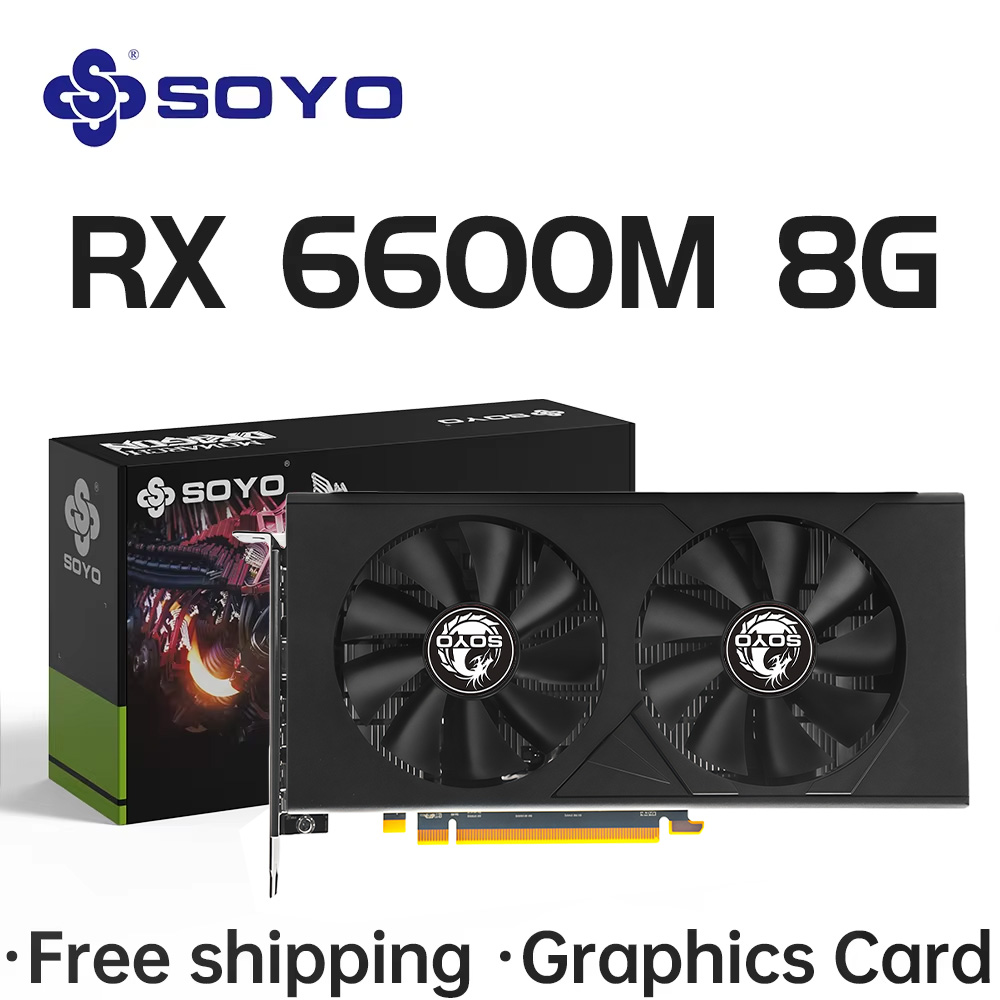 RX5700 8GB ゲーミンググラフィックカード GDDR6メモリ 256ビット RX6600M デスクトップコンピュータ用ビデオカード SOYO AMD Radeon RX5500XT