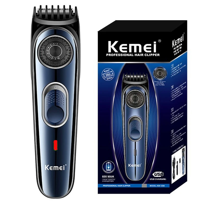 Kemei コードレス調整可能な 1-10 ミリメートルヘアトリマー男性の顔ひげトリマー充電式エッジバリカン電動リチウム電池
