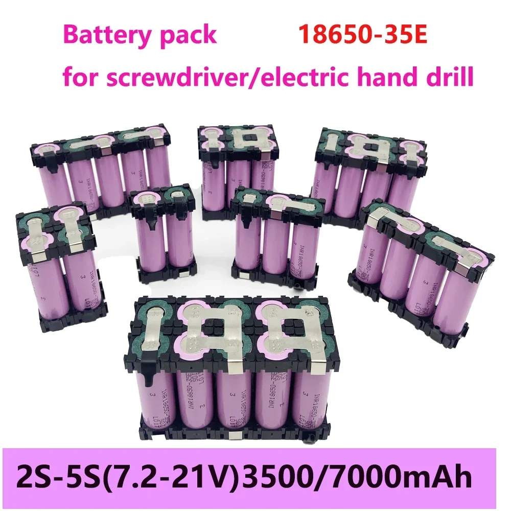 2S1P 3S2P 4S1P 〜 5S2P 6S2P 18650-35E バッテリーパックカスタム 18650-35E バッテリー溶接 3500mAh / 7000mAh バッテリーパック 7.4V に 25.2V