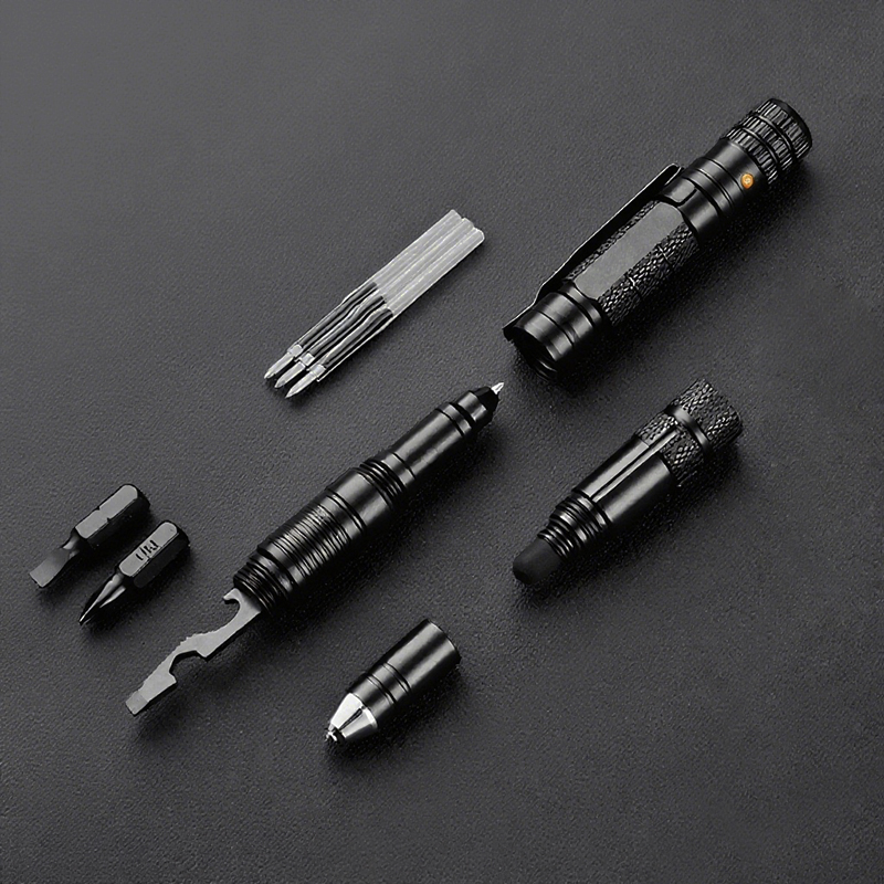多機能戦術ペン自己防衛ボールペン EDC ツール緊急 LED 懐中電灯車のウィンドウブレーカーサバイバル用品