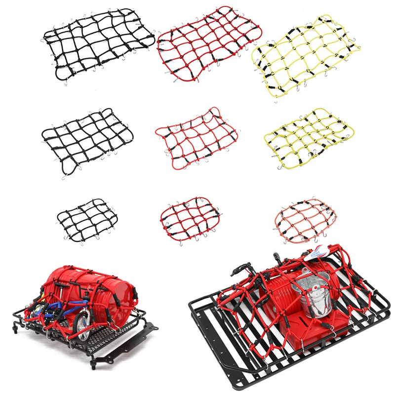 3 色の弾性ラゲッジネット 1/10 1/8 1/12 RC クローラー TRX-4 SCX10 D90 用 |ユニバーサルフィットタミヤ CC01 TRX4 ディフェンダー |耐久メス