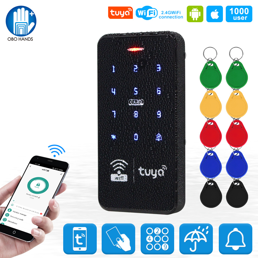 Wifi Tuya スマートアクセスコントローラ RFID キーボード IP68 防水タッチキーパッド 13.56MHz パスワードロック APP リモートコントロールシステム